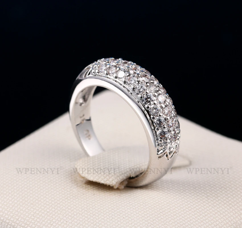 胧月经典排镶戒指 银 3