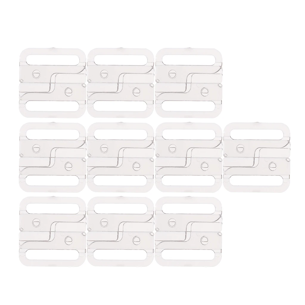 10 Sets Fashion Webbing Bra Buckles Plastic Bra Clip Strap Holders for Sewing