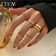 17KM-Conjunto de Anillos de Cadena de Oro para Mujer y Niña, Sortijas Finas Irregulares para Dedo, Anchas, Joyería Punk, Fiesta, Regalo, 2021
