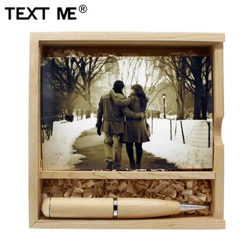 

TEXT ME LOGO 64GB maple Wooden pen+box Photography LOGO 64GB usb flash drive pen drive 4GB 8GB 16GB 32GB usb2.0
