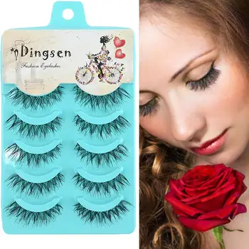 

LEARNEVER Professional 5 pair False Eyelashes Messy Big Eye Eye Lashes Cross Natural Tips Thick Lashes False Eye Makeup Lon O0E6