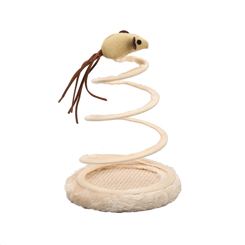 Pet Cat Turntable Toy Simulation Mouse Scratching Plate Spring Cat Plush Mouse Ball Fish Play Toys Scratcher Plate Pets Gatos