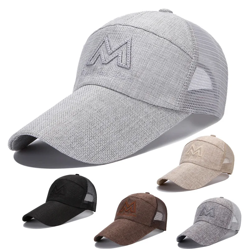 

Summer Cool Hat Men Topee Outdoor Sun-resistant Sun Hat Casual Baseball Cap Mesh Cap Breathable Brim Hat