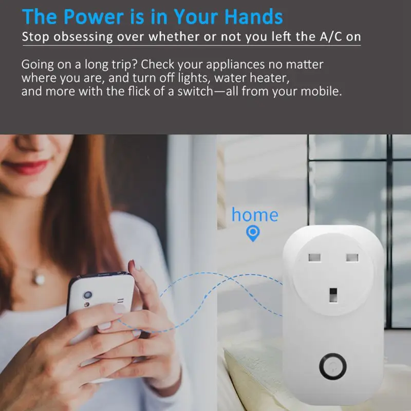 Базовая Wi-Fi умная розетка беспроводной штекер умный дом переключатель розетки питания работает с Alexa Google Assistant Uk Plug