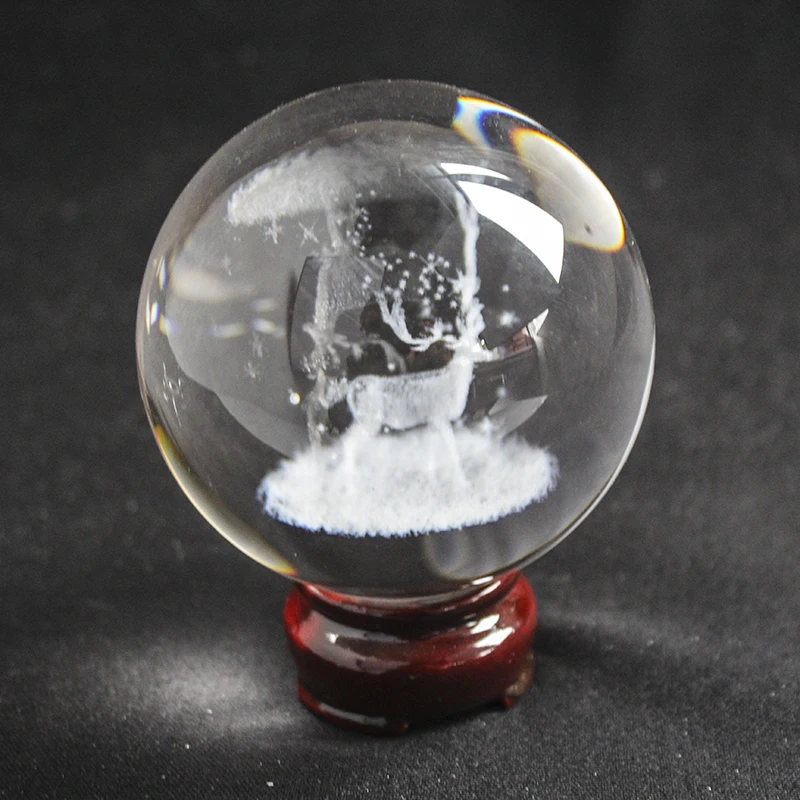 Хрустальный подарочный шар 3D стекло с лазерной гравировкой мяч фэн-шуй аксессуары для дома декоративный шар