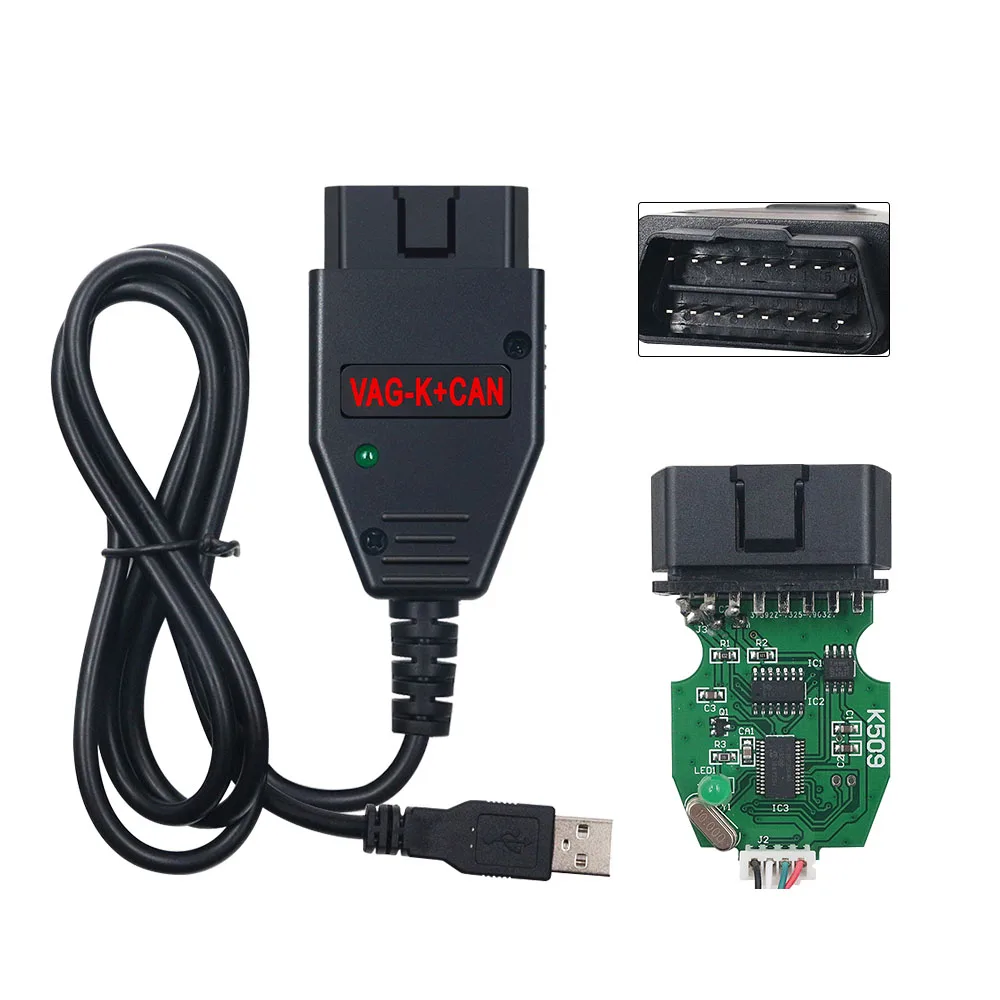Для VAG K + CAN Commander 1 4 с FTDI FT232RQ VGA к может VAGTacho 3 01 OBD2 USB кабель для Opel Подушка