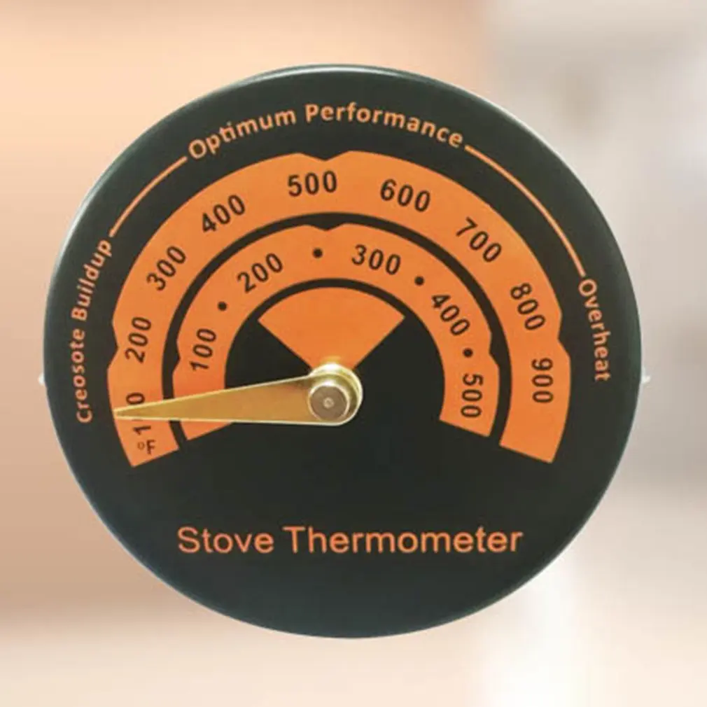 Magnetic Wooden Stove Thermometer Fireplace Stove Fan Meter Thermometer with Sensitivity Probe Household Oven Barbecue Tools