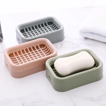 

3pcs Soap Holder Sink Sponge Drain Box Soap Storage Container Drying Rack Brush Case Double Tray Toilet Shower Bathroom Kitchen