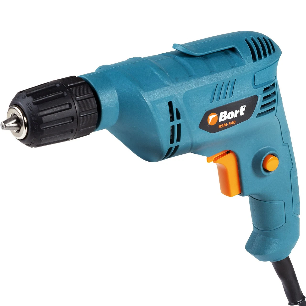 Дрель электрическая Bort BSM-540 (быстрозажимной патрон, функция реверса, скоба для крепления на ремне)