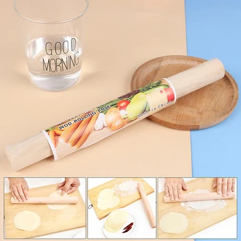 

1PC Natural Wooden Rolling Pin Making Cake Pizza Bread Noodles Dumpling Kitchen Cooking Tool