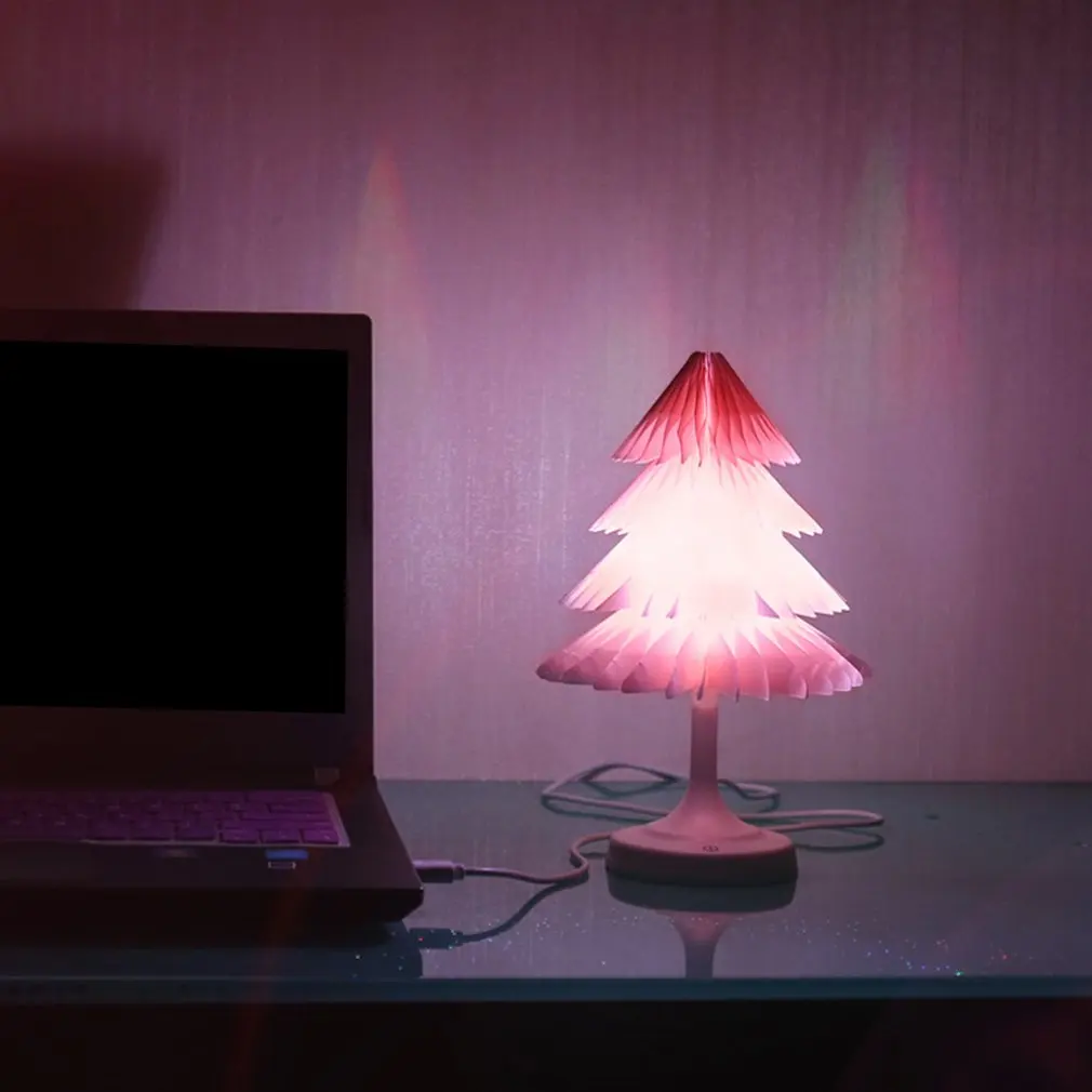 Illuminated Mini Night Light Colorful Christmas Tree Night Light Creative USB Table Lamp LED Lamp Exotic Home Decoration