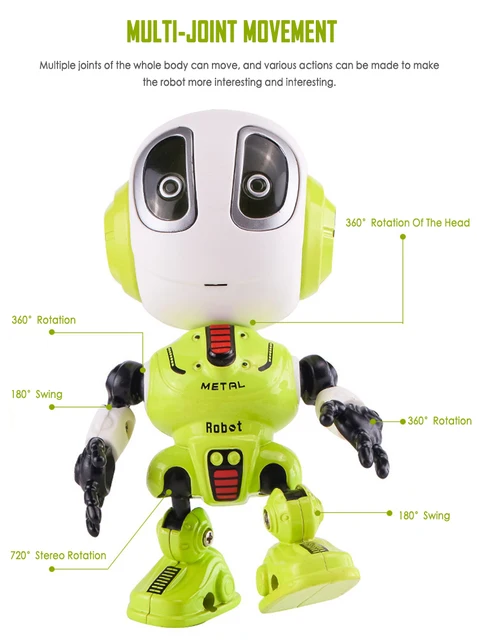 Steam Smart Talking Robot Toy DIY Gesture Electronic Removable Doll Toy Touch Electronic Sound Light Robot Toy Kids Gifts 6