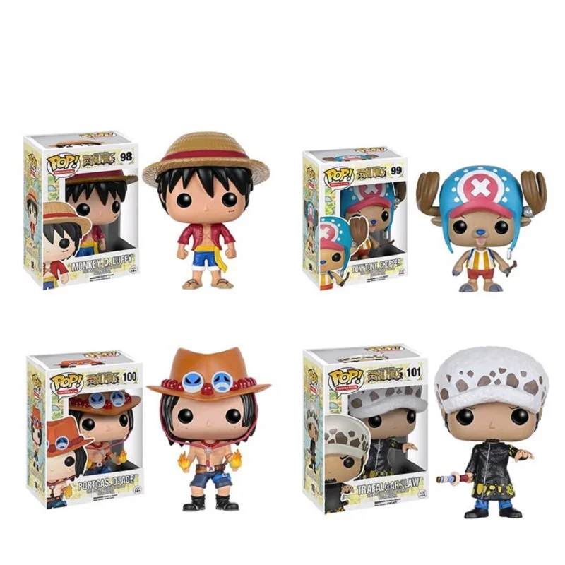 FUNKO POP Косплей Фигурки игрушки в виде персонажа из аниме одна деталь D. Luffy Чоппер Ace воды Law ПВХ Коллекция куклы подарок с коробкой
