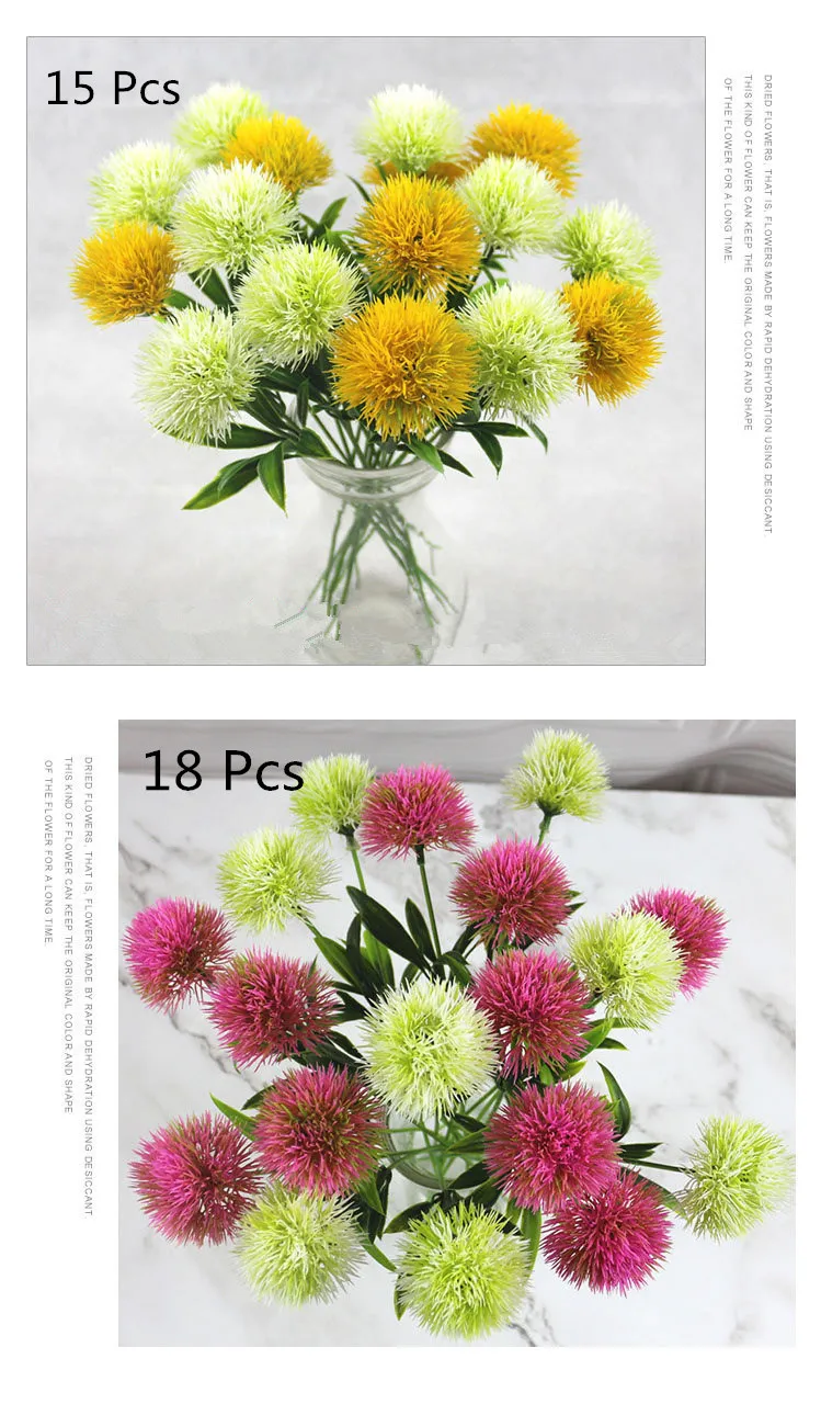 1Pcs Fake Dandelion Flowers DIY Wedding Artificial Flower Dandelion Party Christmas Decoration Festival Supplies JH145 (5)