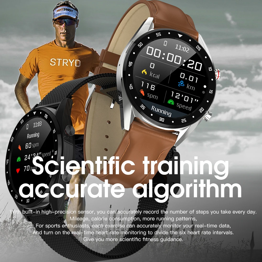  UTELITE L7 Smart Watch Men Women Bluetooth Call IP68 Waterproof Heart Rate Blood Pressure Band for  - 4000244645828