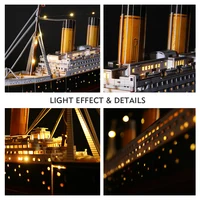CubicFun 3D Puzzles for Adults LED Titanic Ship Model 266pcs Cruise Jigsaw Toys Lighting Building Kits Home Decoration Gifts 2