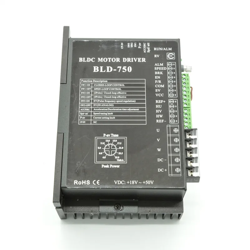 48 В бесщеточный драйвер двигателя постоянного тока BLD-750 18-52VDC 750 Вт бесщёточный электродвигатель постоянного тока