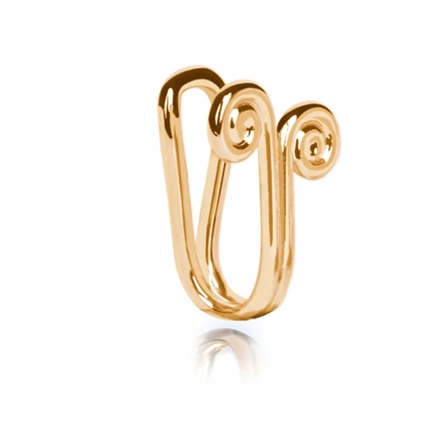 Fake Nose Piercing Ring Nose Cuff And Stud Jewelry Cooper Curve Shape Nose Clip Non Piercing Nose Ring Clip Ear Clip 2-gold