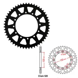 Мотоциклетные задние звездочки 520 40т 41 Т 42 43 T 47 т 48 50 T 51 T для Honda VTZ250 XL500 XR350 XLR200 CB250 NS250 NSR250 CBR250 XR200