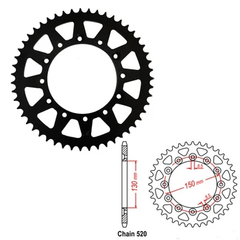 

Motorcycle Rear Sprocket 520 40T 41T 42T 43T 47T 48T 50T 51T For Honda VTZ250 XL500 XR350 XLR200 CB250 NS250 NSR250 CBR250 XR200