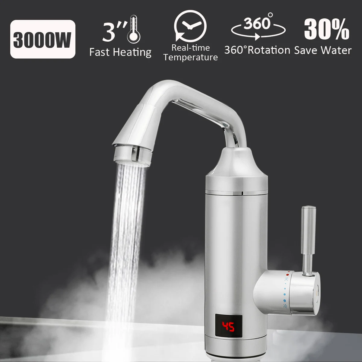 220 V-250 V 3000W электрический кухонный водонагреватель кран мгновенный горячий водопроводный кран нагреватель холодной отопление кран проточный водонагреватель
