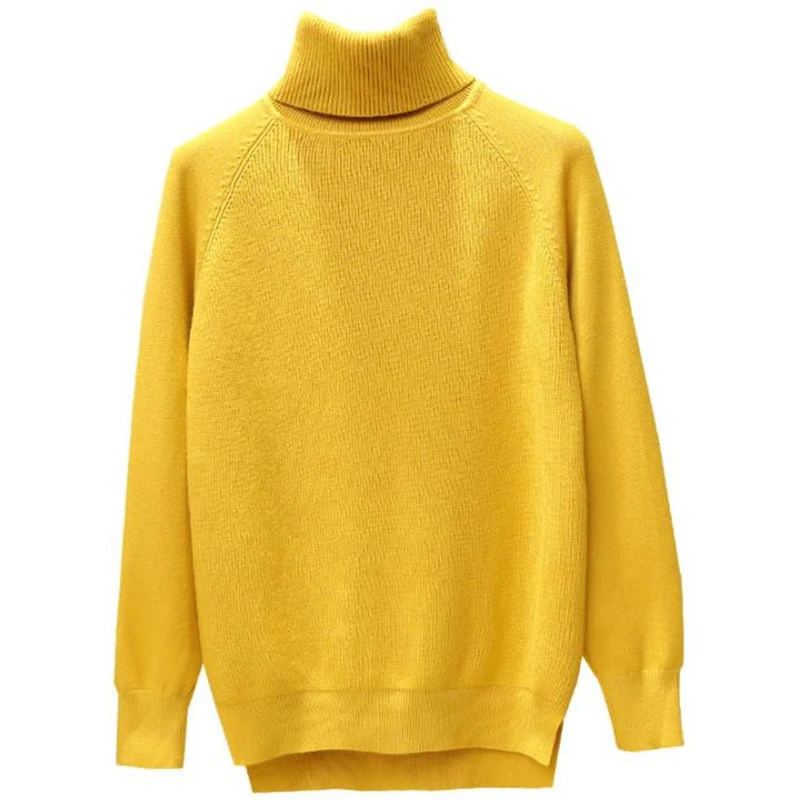 SWEATER Женский свитер с высоким воротом, зимний теплый женский джемпер, толстые рождественские свитера, ВЯЗАННЫЙ ПУЛОВЕР в рубчик, топ, Pull Hiver Femme - Цвет: SWEATER