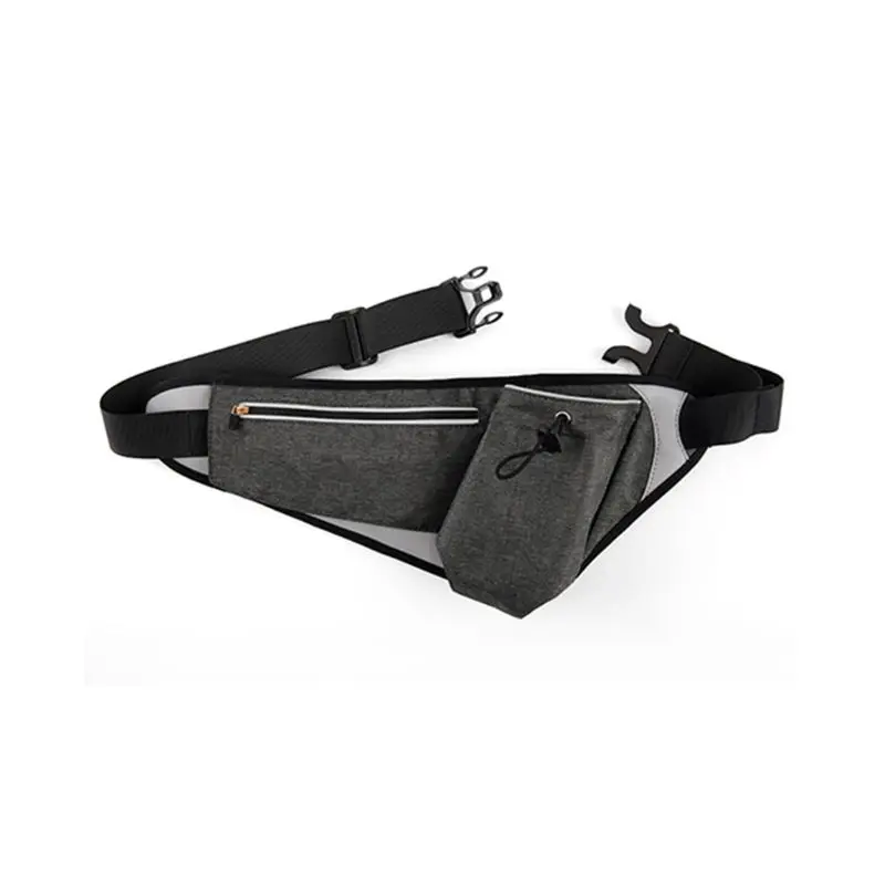 Sport Running Jogging Hiking Water Bottle Holder Reflective Waist Bag Fanny Pack F42A - Цвет: Черный
