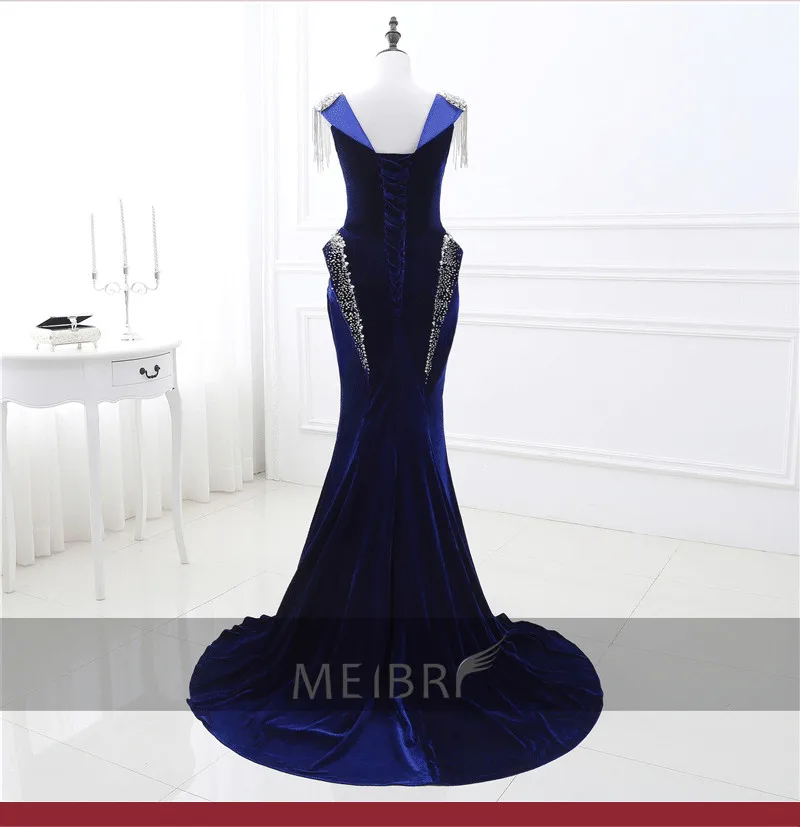 Стиль, реальное изображение, бисероплетение, кристалл, vestido de noiva, сексуальные платья, темно-синие бархатные вечерние длинные платья для матери невесты