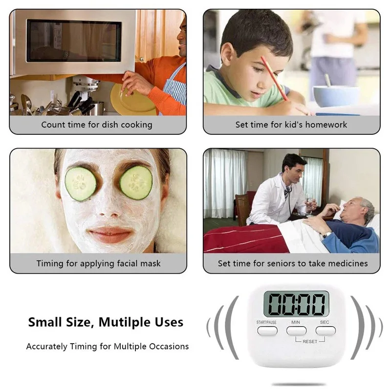 LCD Digital Screen Kitchen Timer Magnetic Cooking Countdown Alarm Sleep Stopwatch Temporizador Clock Home Multifunctional Tools 6