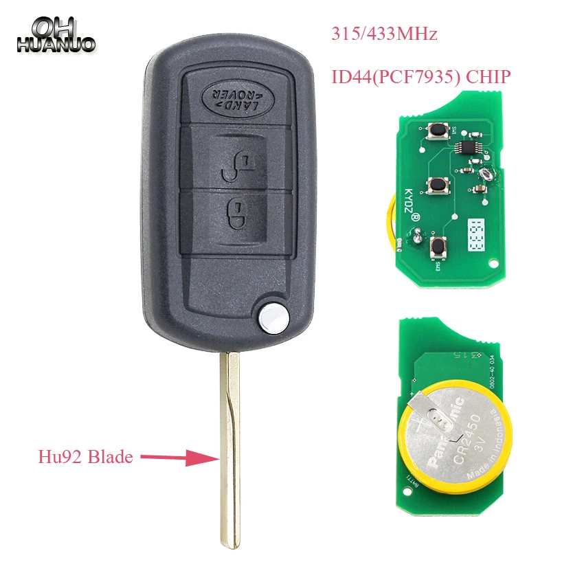 Складной дистанционный ключ с 3 кнопками для Land Rover Range Rover Vogue LR3 Sport с чипом ID44 PCF7935 315 МГц 433 МГц HU92 blade