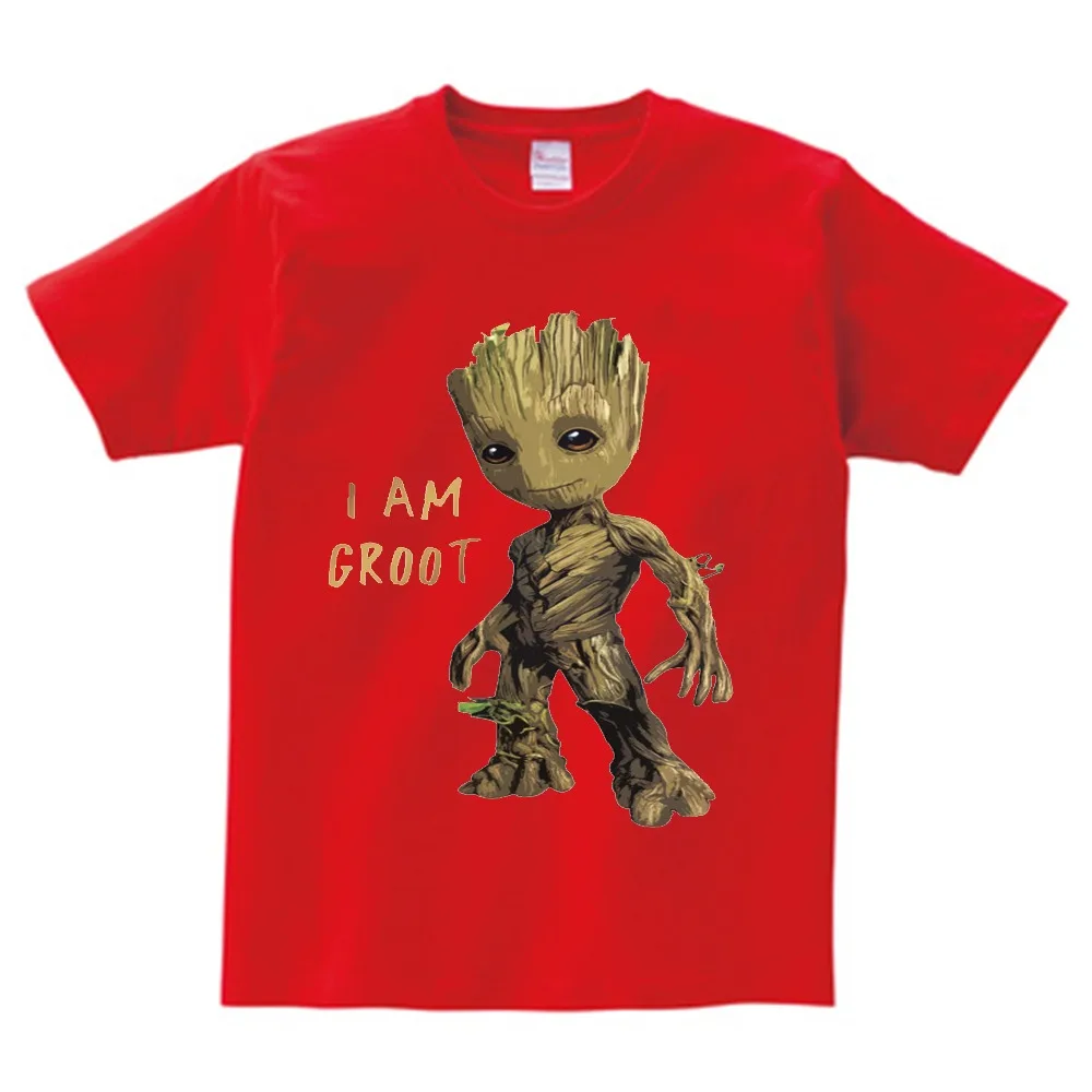 Детская футболка с надписью «Baby I Am Groot» для детей, летние футболки с короткими рукавами, топы, одежда Детские Забавные футболки костюм для От 3 до 9 лет Топ для мальчиков и девочек