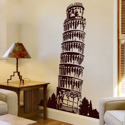 DIY виниловые обои Пизанская башня, гостиная спальня наклейки на стену в фоновом режиме