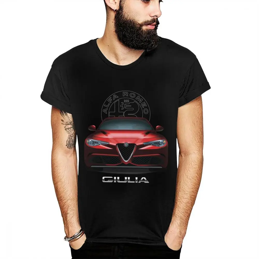 Футболка унисекс Alfa Romeo Giulia Новое поступление Классическая модная футболка с