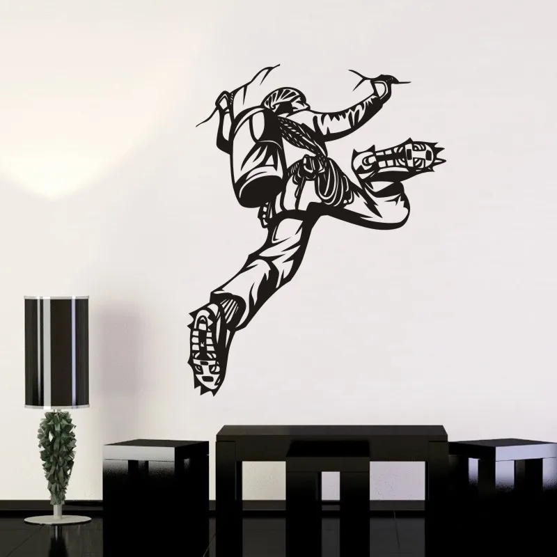 DCTAL Climbing Sticker Climbers Decal Extreme Sports Posters Vinyl Wall Decals Parede Decor Mural Climbing Sticker
