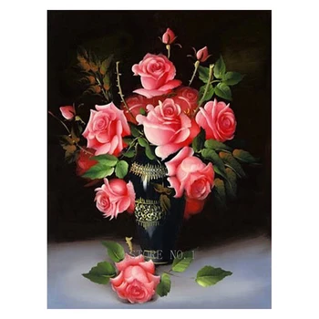 

ZOOYA DIY Diamond Painting Red Rose Flower Vase Rhinestone Cross Stitch Kit 5d Diamond Embroidery Needlework Mosaic sale Set F42