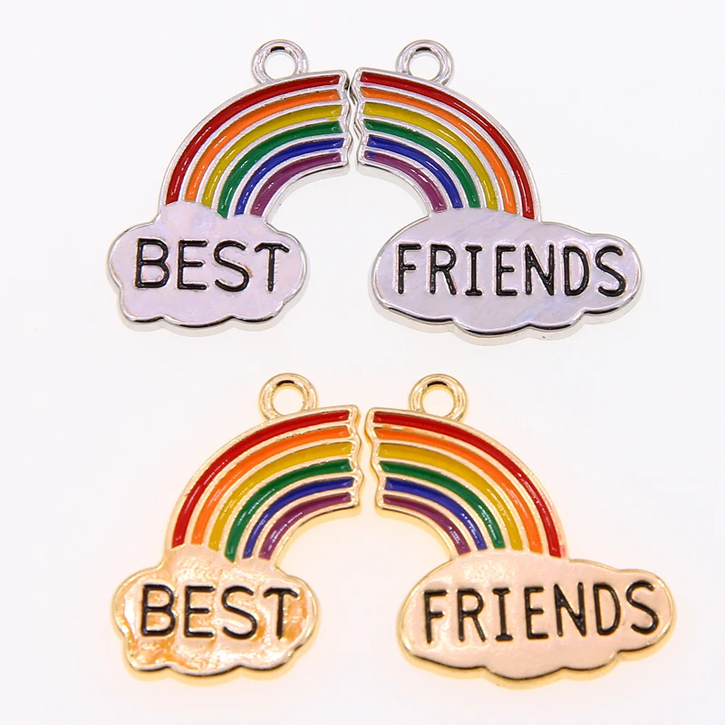 Популярные 4 шт./компл. Женская Радужная подвеска дружба аксессуары BFF моды best friend