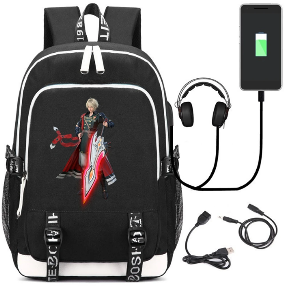 Style 1 Final Fantasy VII USB рюкзак, сумки для ноутбука, школьные сумки для студентов, сумка для книг, игра FF7, подростковые сумки на плечо для путешествий, подарок - Цвет: Style 1