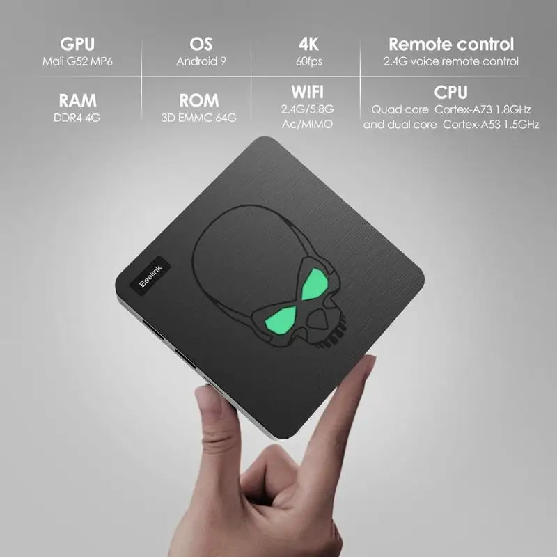 Smart tv Box Amlogic S922X 4G 64G BT 4,1 WiFi телеприставка для Beelink GT1-King