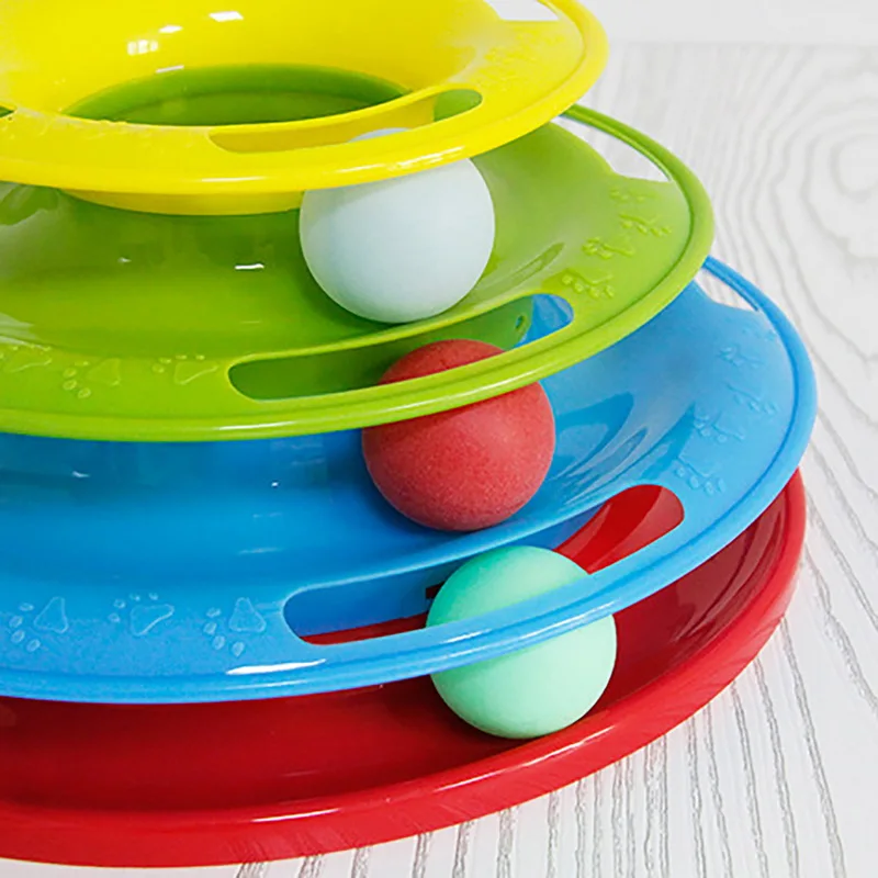 1PC Play Disc Trilaminar Turntable Toys Pet Supplies Funny Pet Toys Cat Crazy Ball Disk Interactive Amusement Plate Chew Toys /