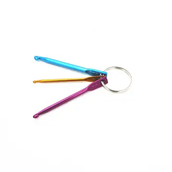 

3 pcs / set 3 MM 4 MM 5 MM Keychain Hooks Multicolour DIY Craft Knitting Needles Mini Aluminum Crochet Hook 100set
