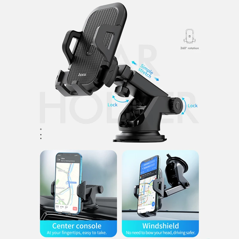 hoco support magnétique pour téléphone portable de voiture H16 noir