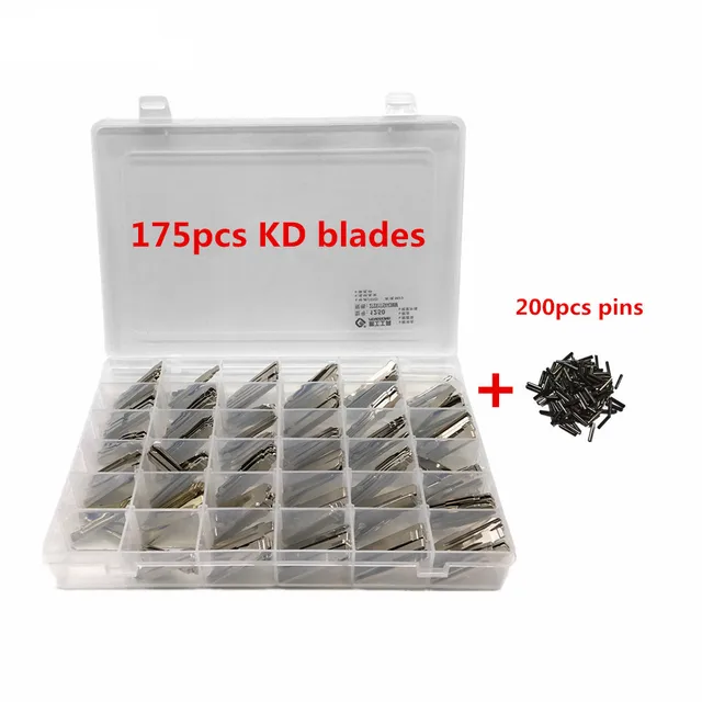 $88 175pcs/lot Metal Blank with free Pins Car Key Blade Set box  With a Box for JMD VVDI KEYDIY KD Remote