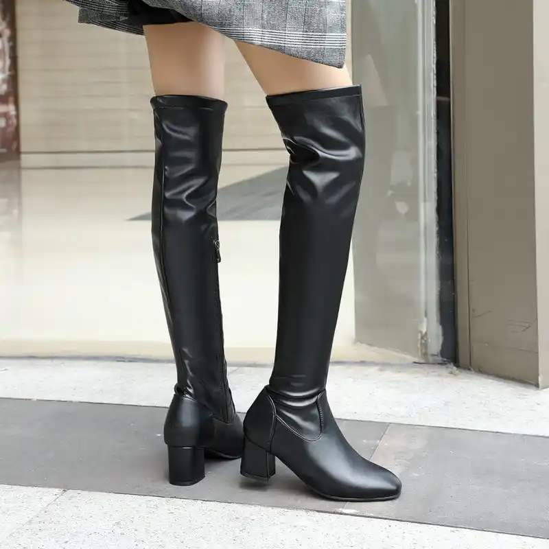 Venta \u003e botas largas tacon bajo \u003e en stock