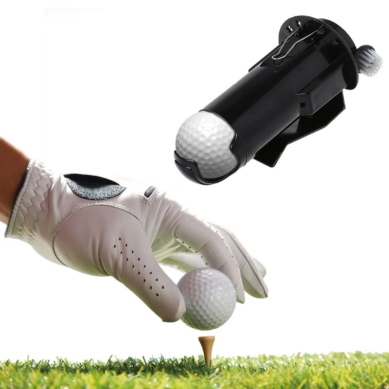 

Golf Ball Tee Holders Clip Caddy Brush Divot Portable Storage Box Cleaning Tools Y51D