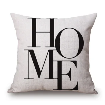 

18 X 18 Inch/45 * 45CM Sofa Cushion Cover Cotton Hemp Black White Pillow Cover Sofa BedCotton Linen Home DecorThrowPillowCover