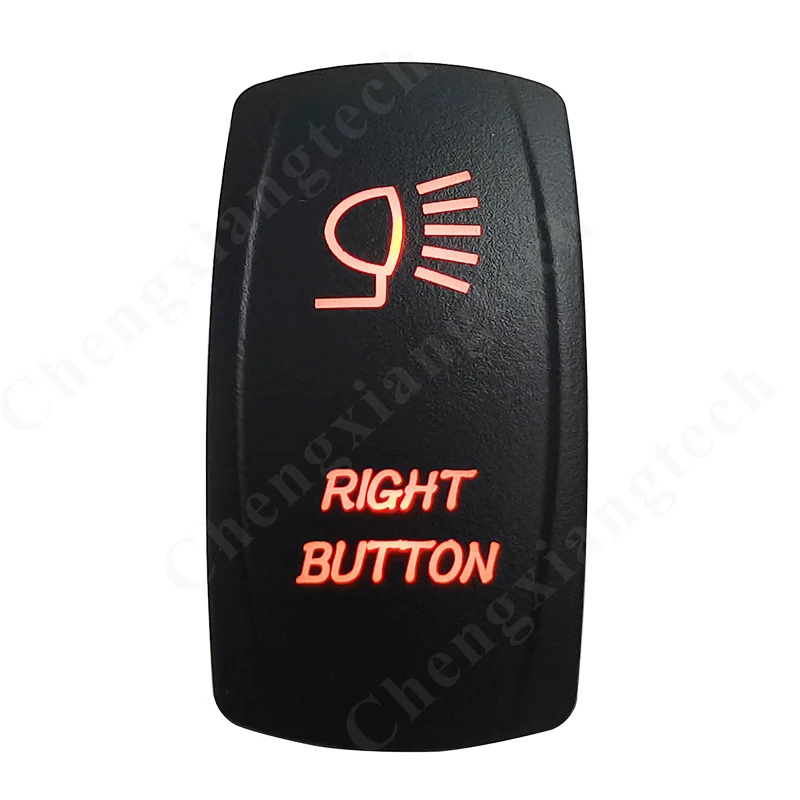 

Marine Grade Waterproof IP66 RIGHT BUTTON Rocker Switch AMBER Led Car Boat 5 Pin ON/OFF SPST DC12V 24V Toggle Switch