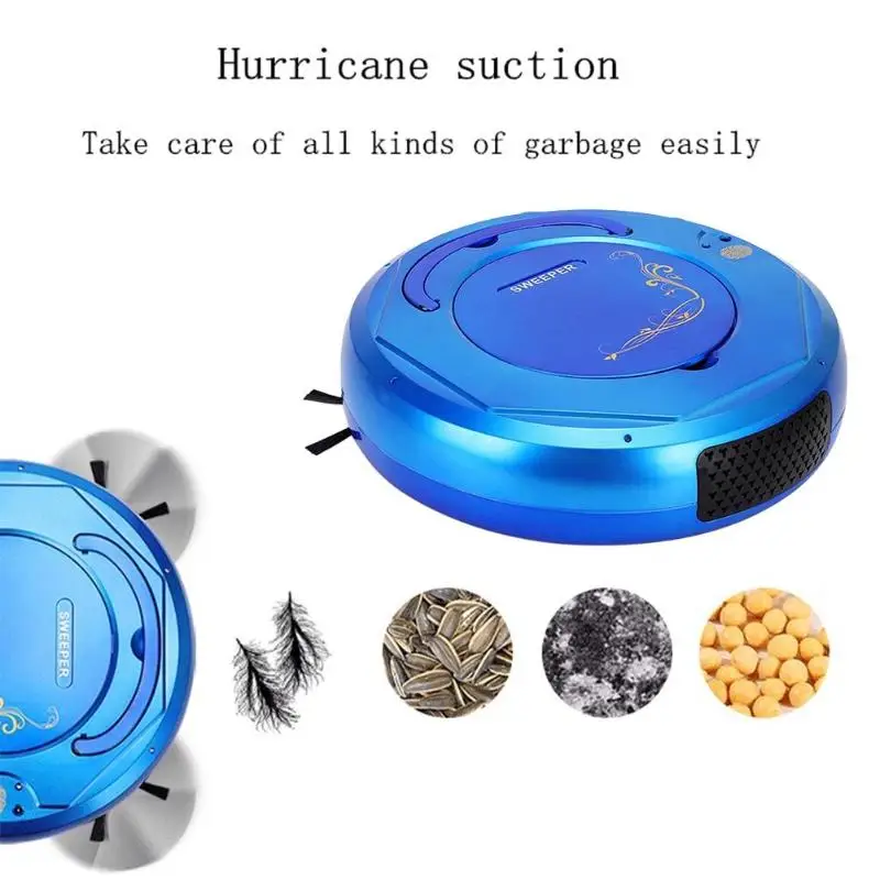 Mini Smart Vacuum Cleaner Household Sweeping Robot Cleaner 3 in 1 Intelligent Sweeper Touch Switch Cleaning Machine