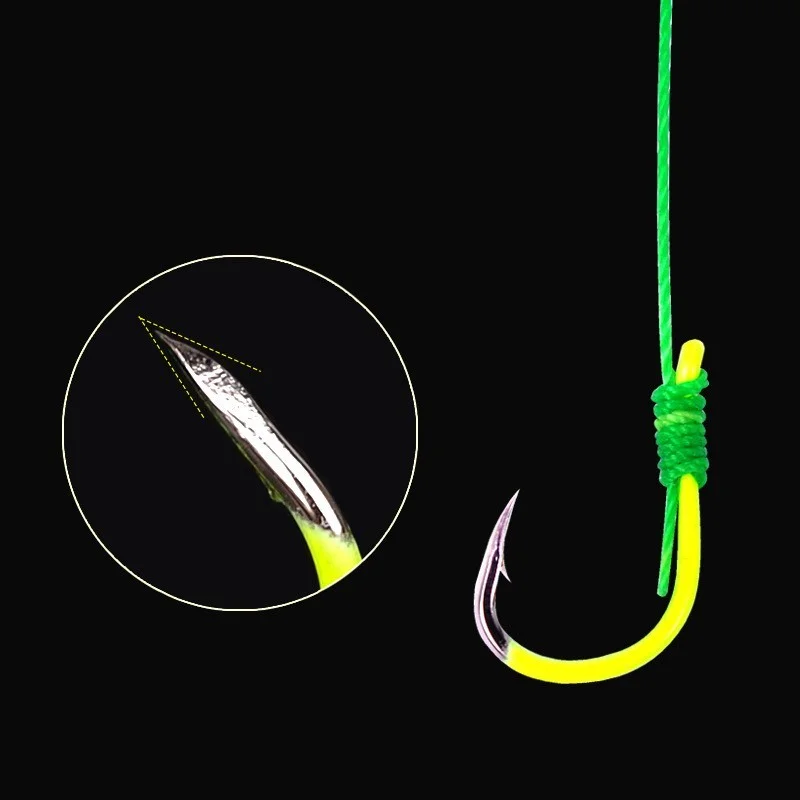 5 Pairs/Lot Carbon Steel Fishing Hooks Double Barbed Hook with PE Line Carp Fishing Anti-entanglement Fish Hook No. 13 Hook