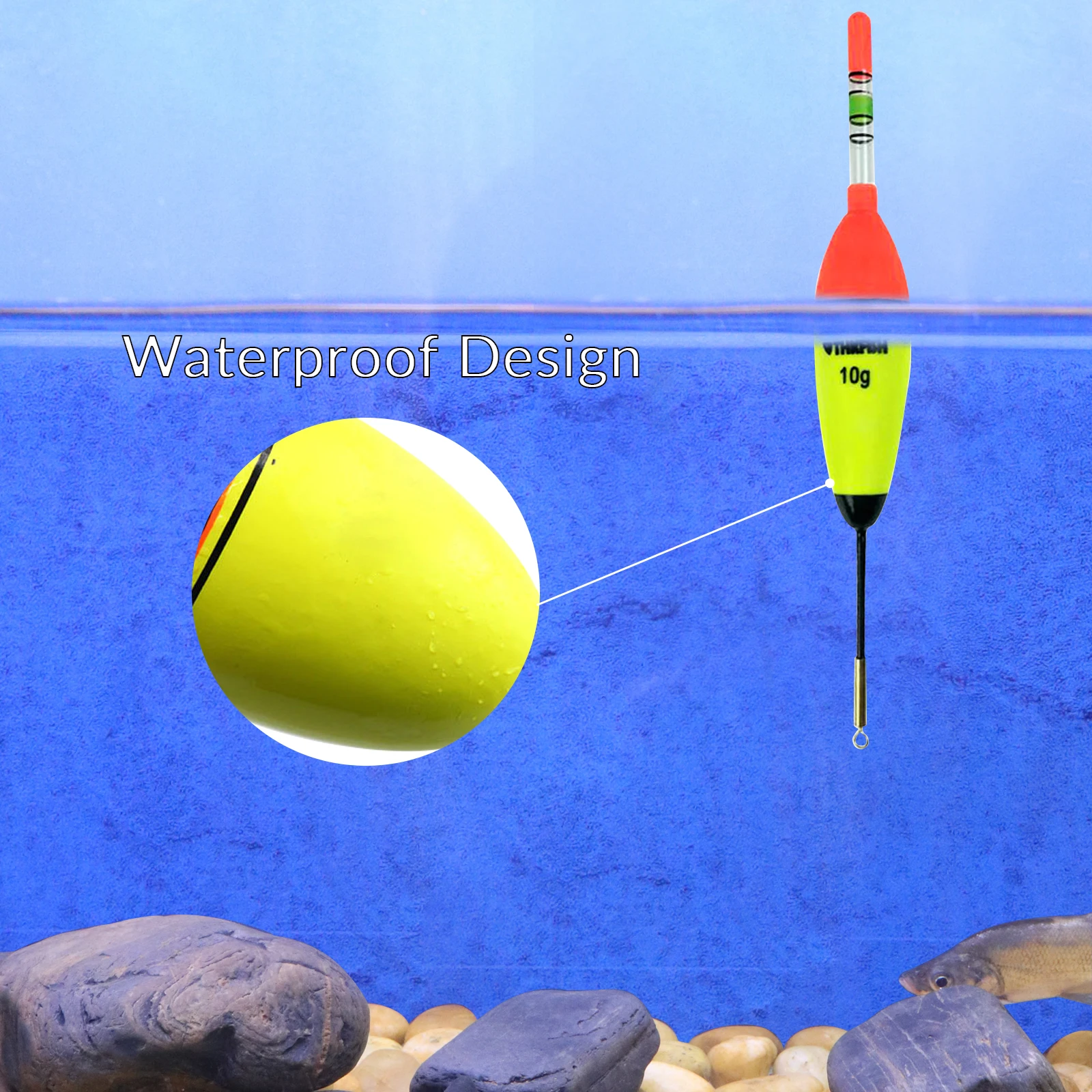 5Pcs EVA Fishing Floats + 10pcs Glow Sticks Vertical Luminous Fishing Bobbers Buoys For Night Lighting Slip Bobber Floats