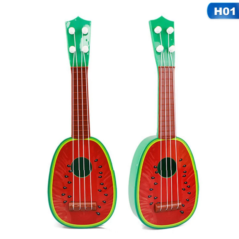 Дети учатся гитара 4 струны Гавайские гитары креативные милые мини 32 см фрукты могут играть Музыкальные инструменты